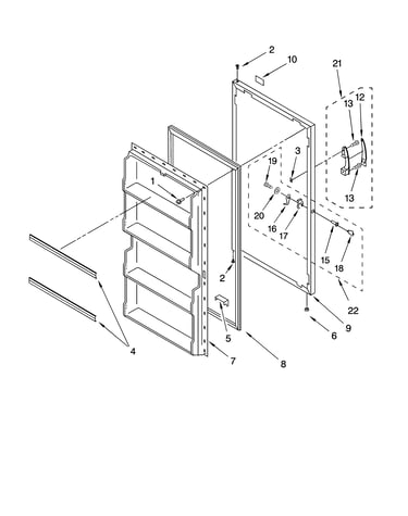 Door parts, optional parts (not included)