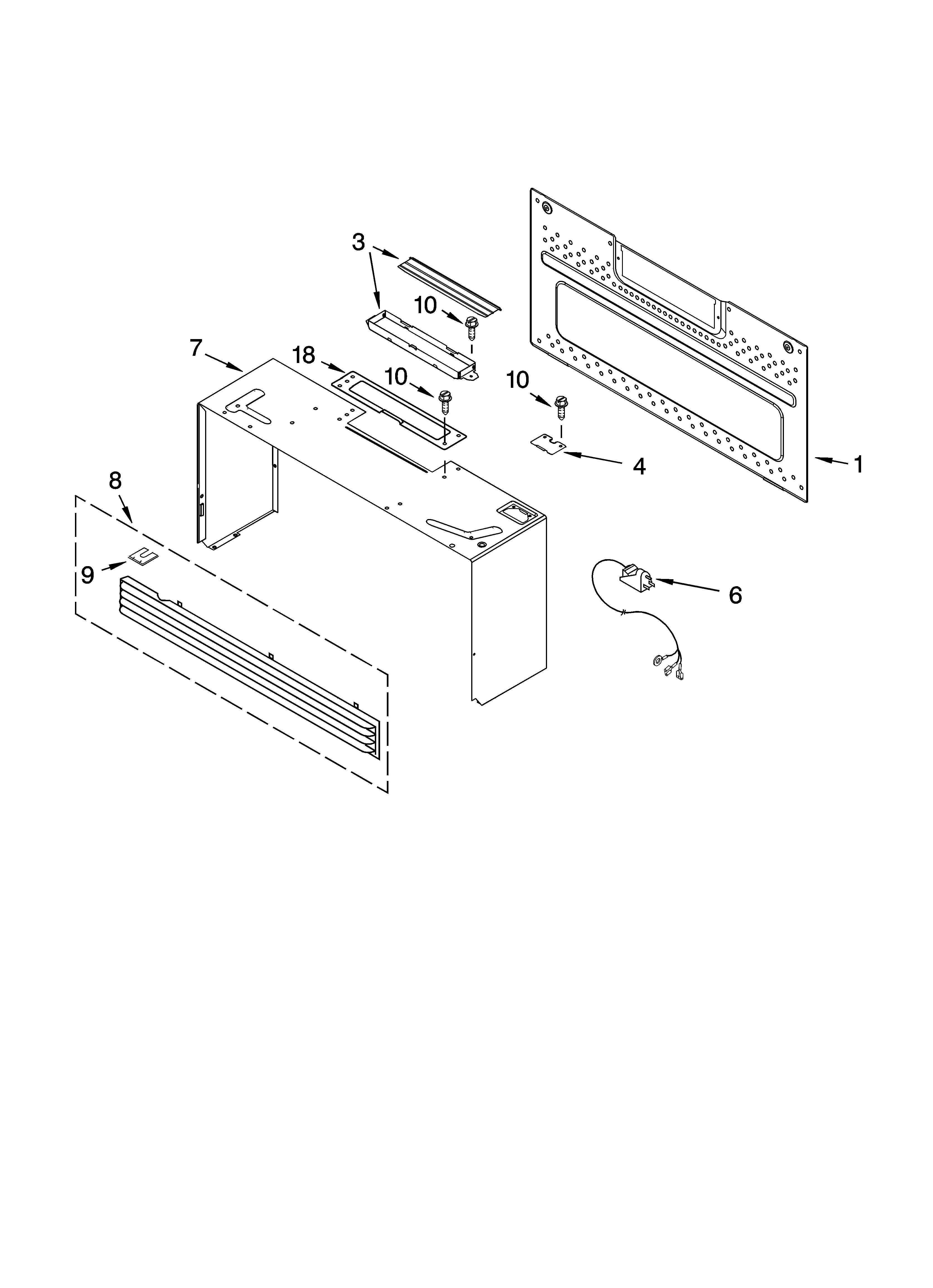 Cabinet and installation parts