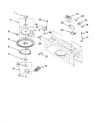 Magnetron and turntable parts
