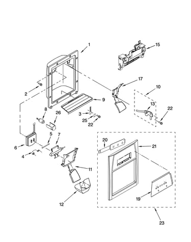 Dispenser front parts