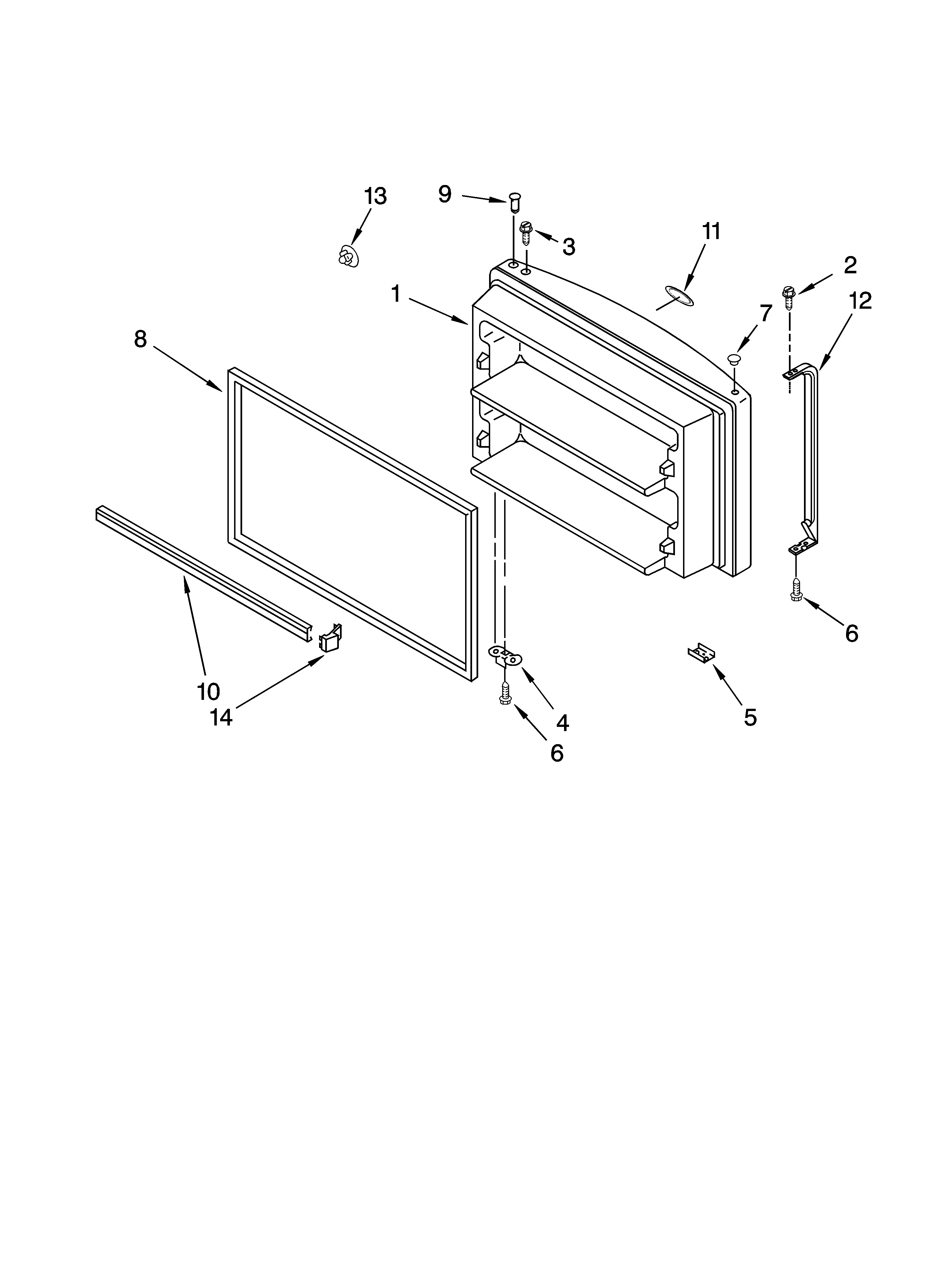 Freezer door parts, optional parts