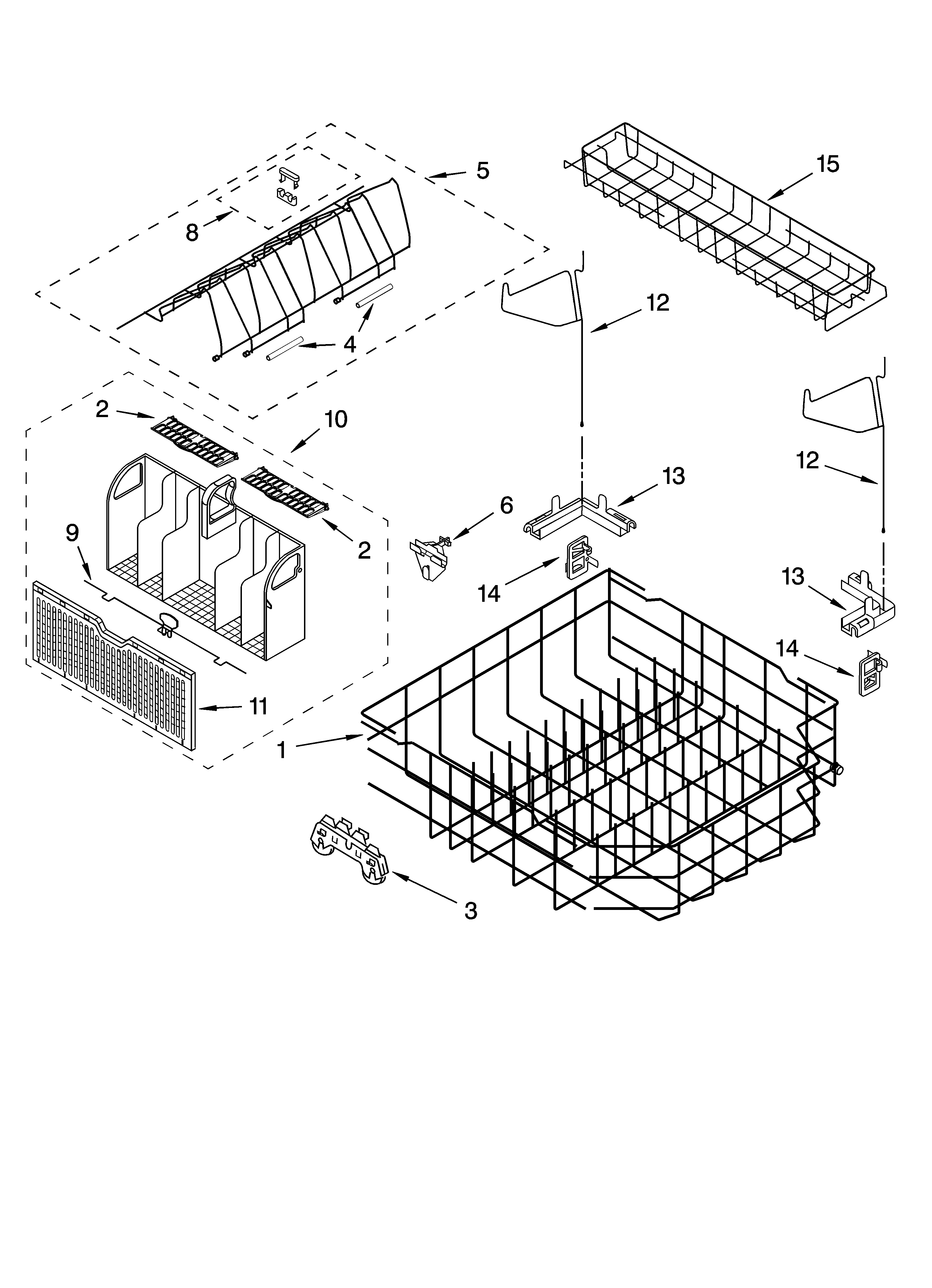 Lower rack parts, optional parts (not included)