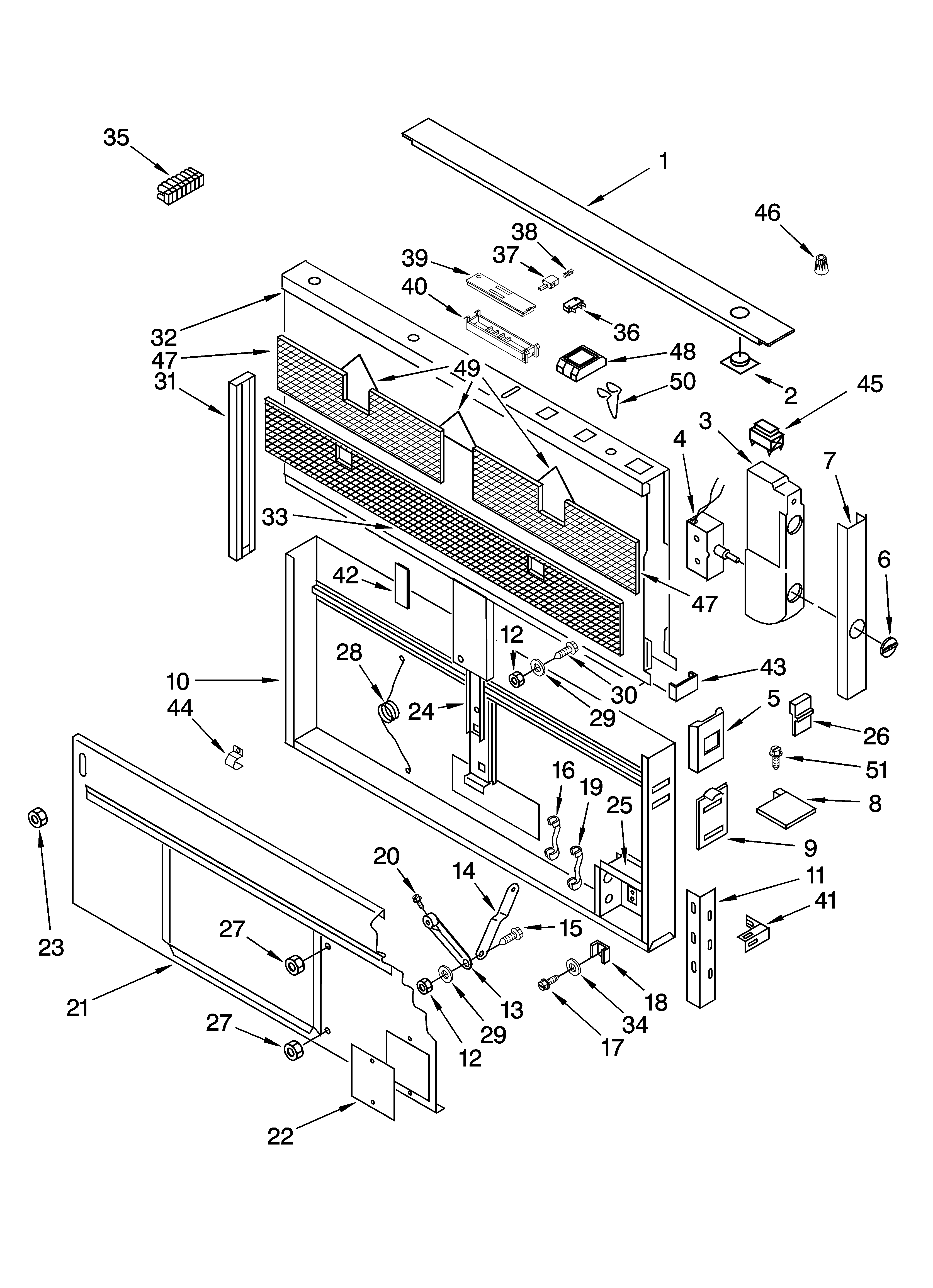 Housing and control parts