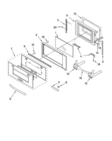 Microwave door parts