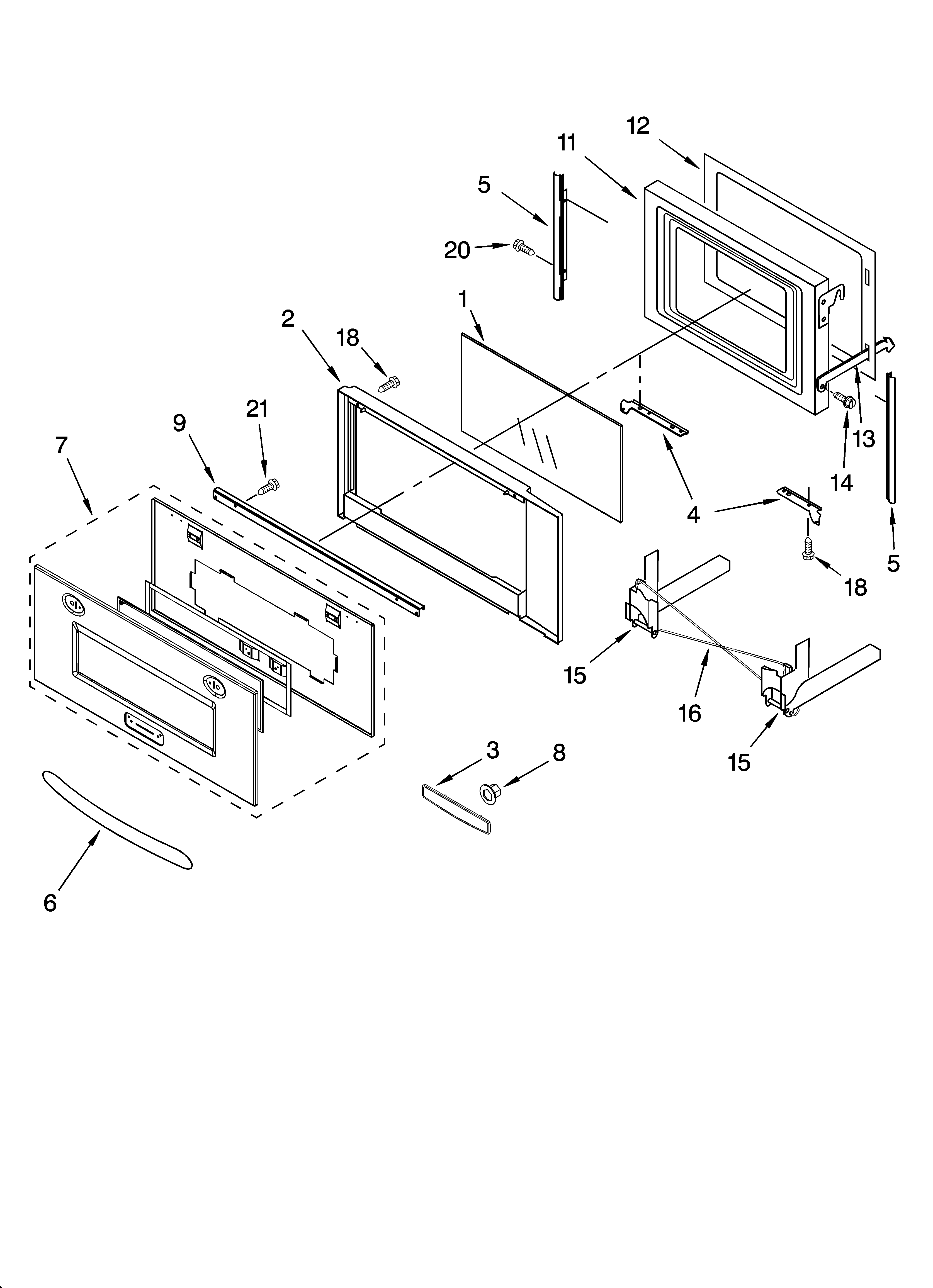 Microwave door parts