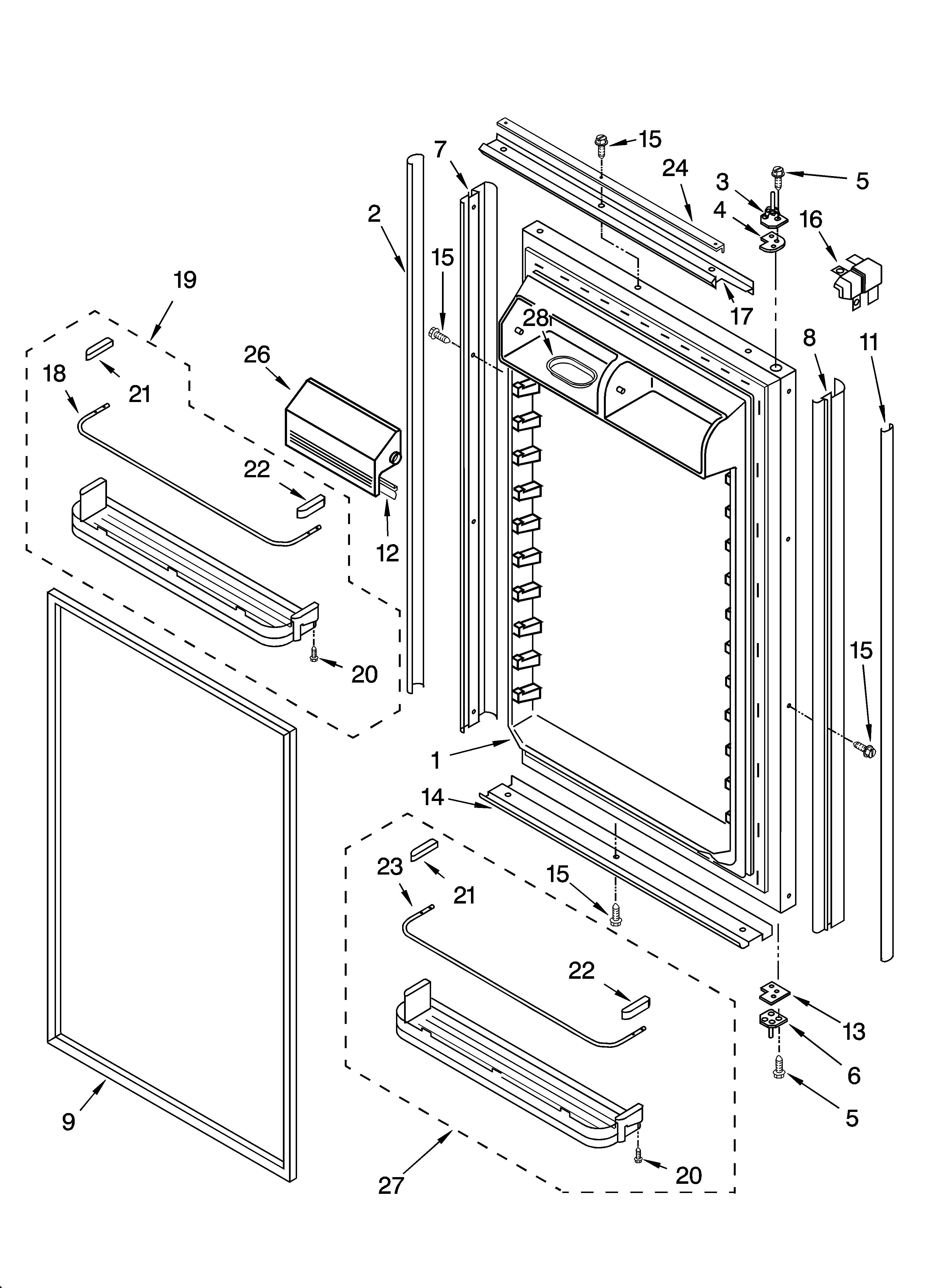Refrigerator door parts