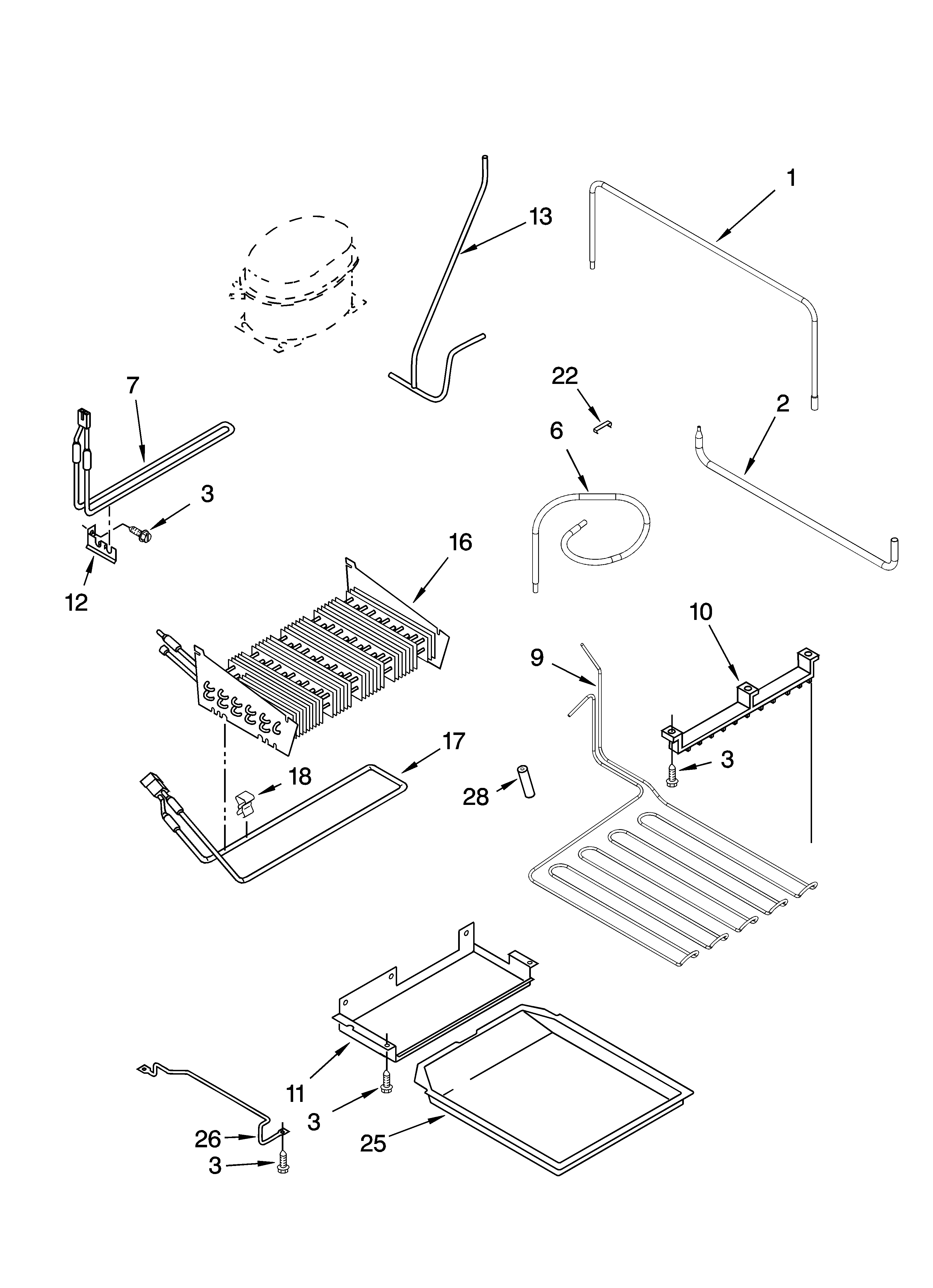 Lower unit and tube parts