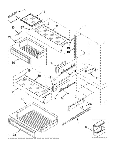 Refrigerator shelf parts