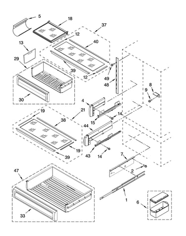 Refrigerator shelf parts