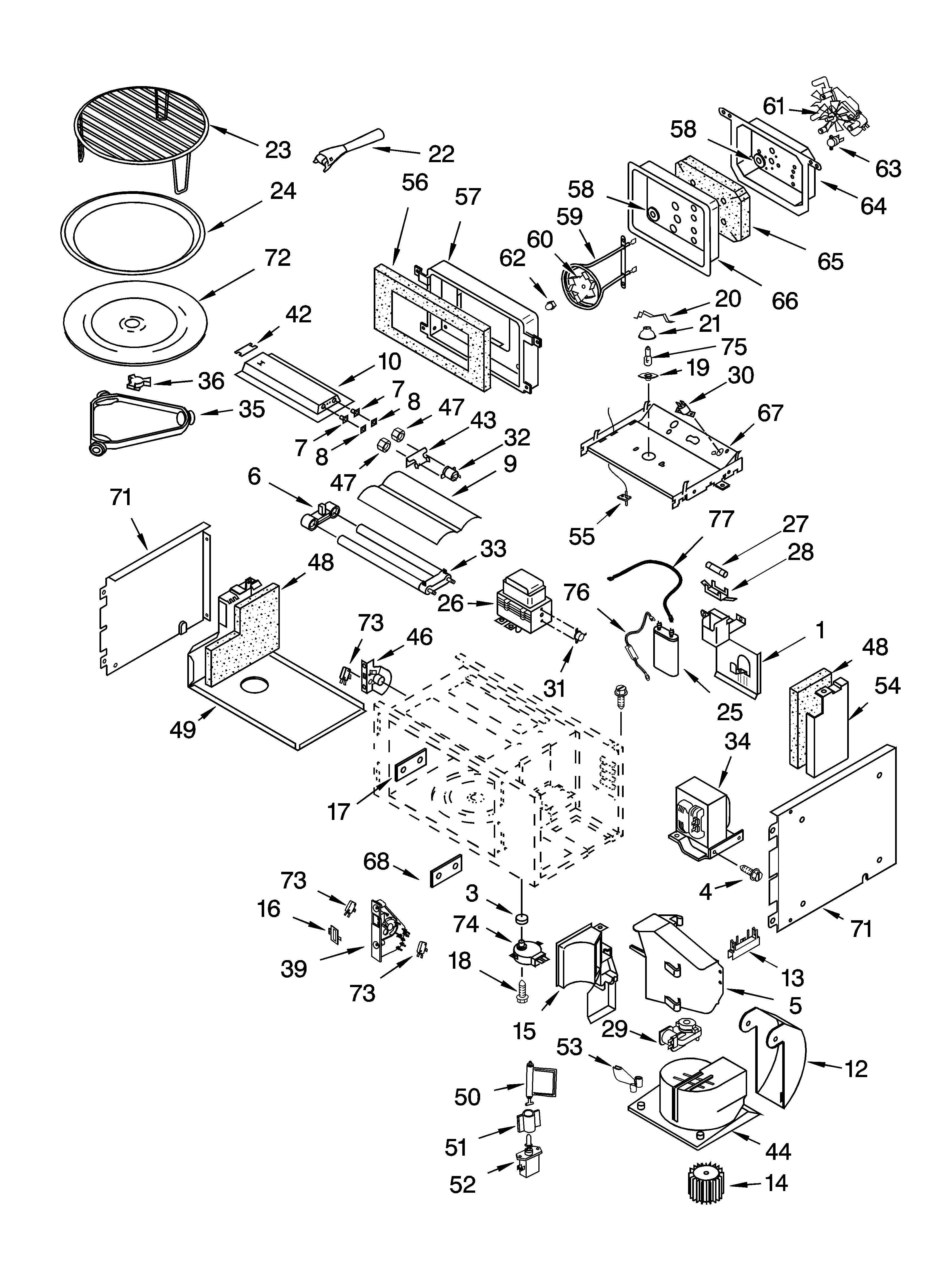 Cabinet and stirrer parts