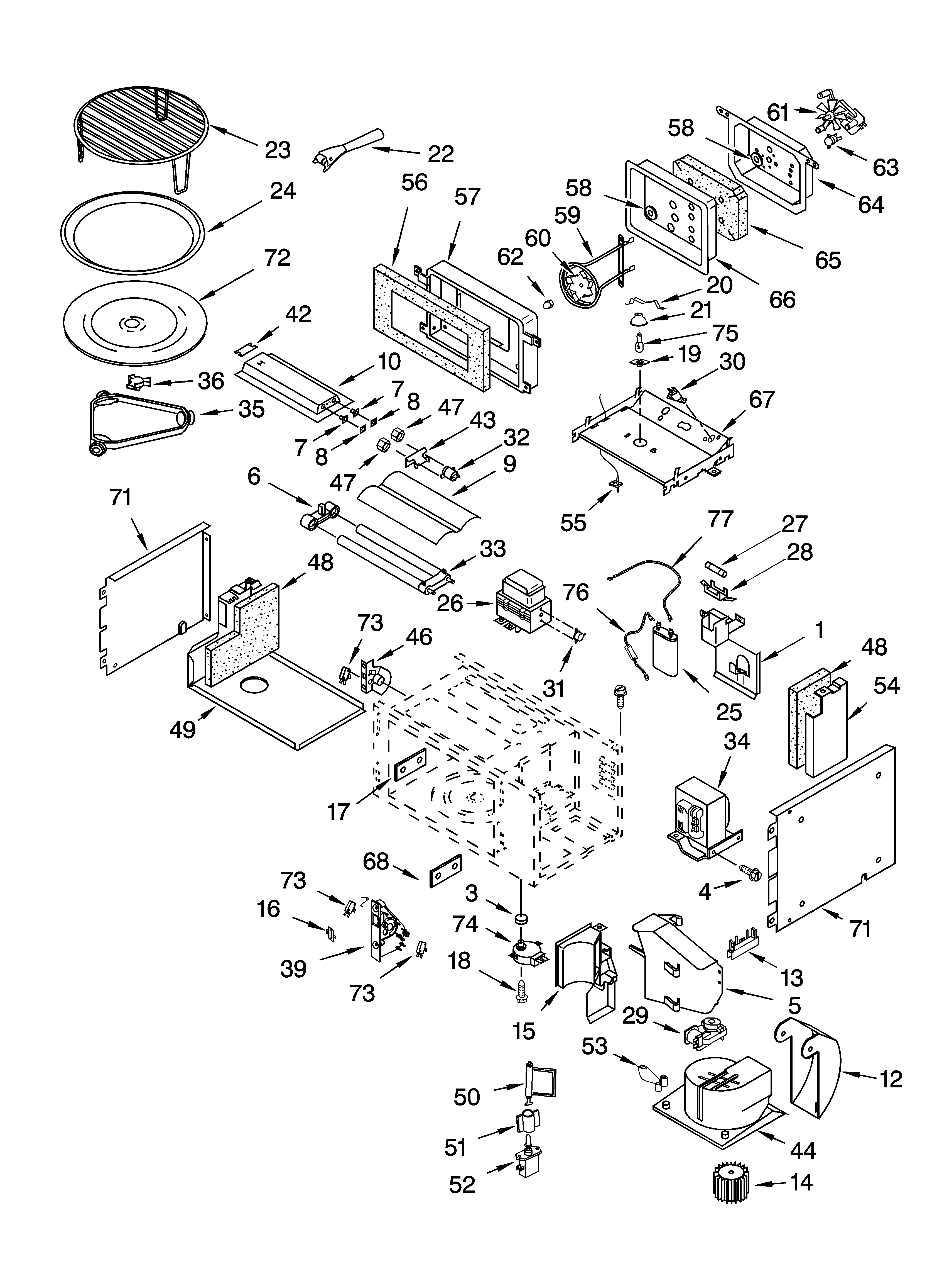 Cabinet and stirrer parts