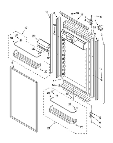Refrigerator door parts