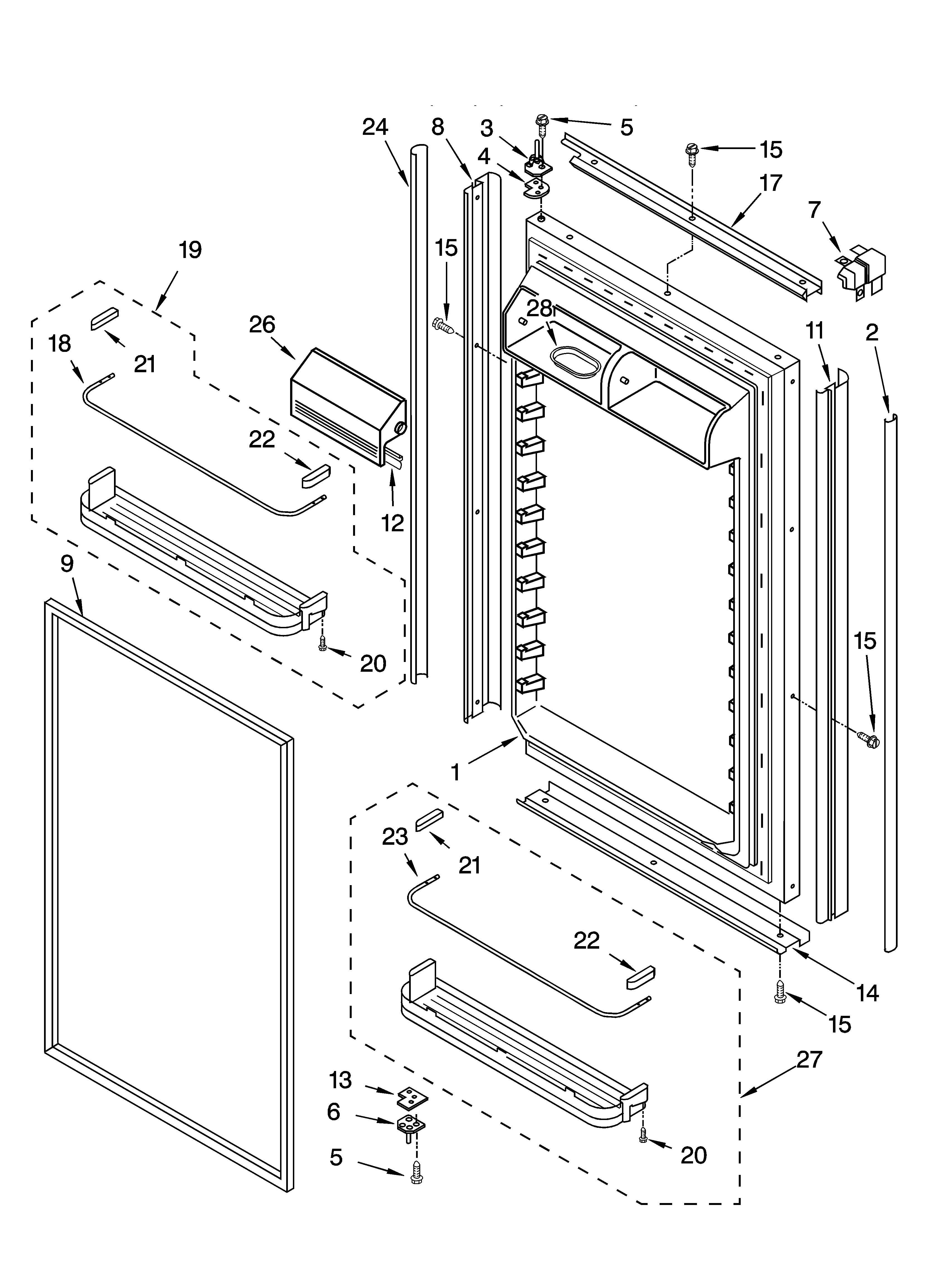 Refrigerator door parts