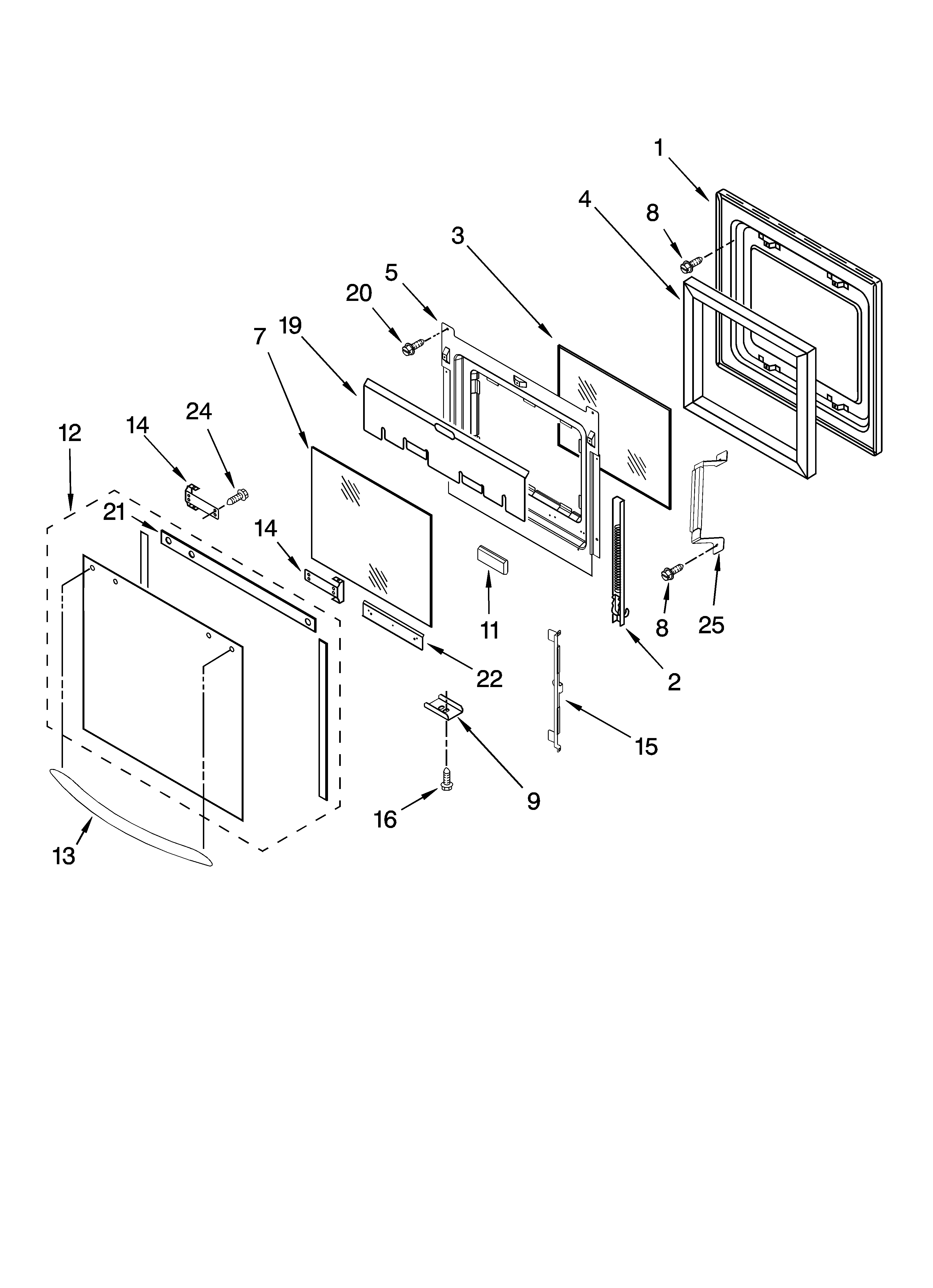 Oven door parts