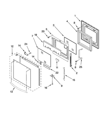 Oven door parts