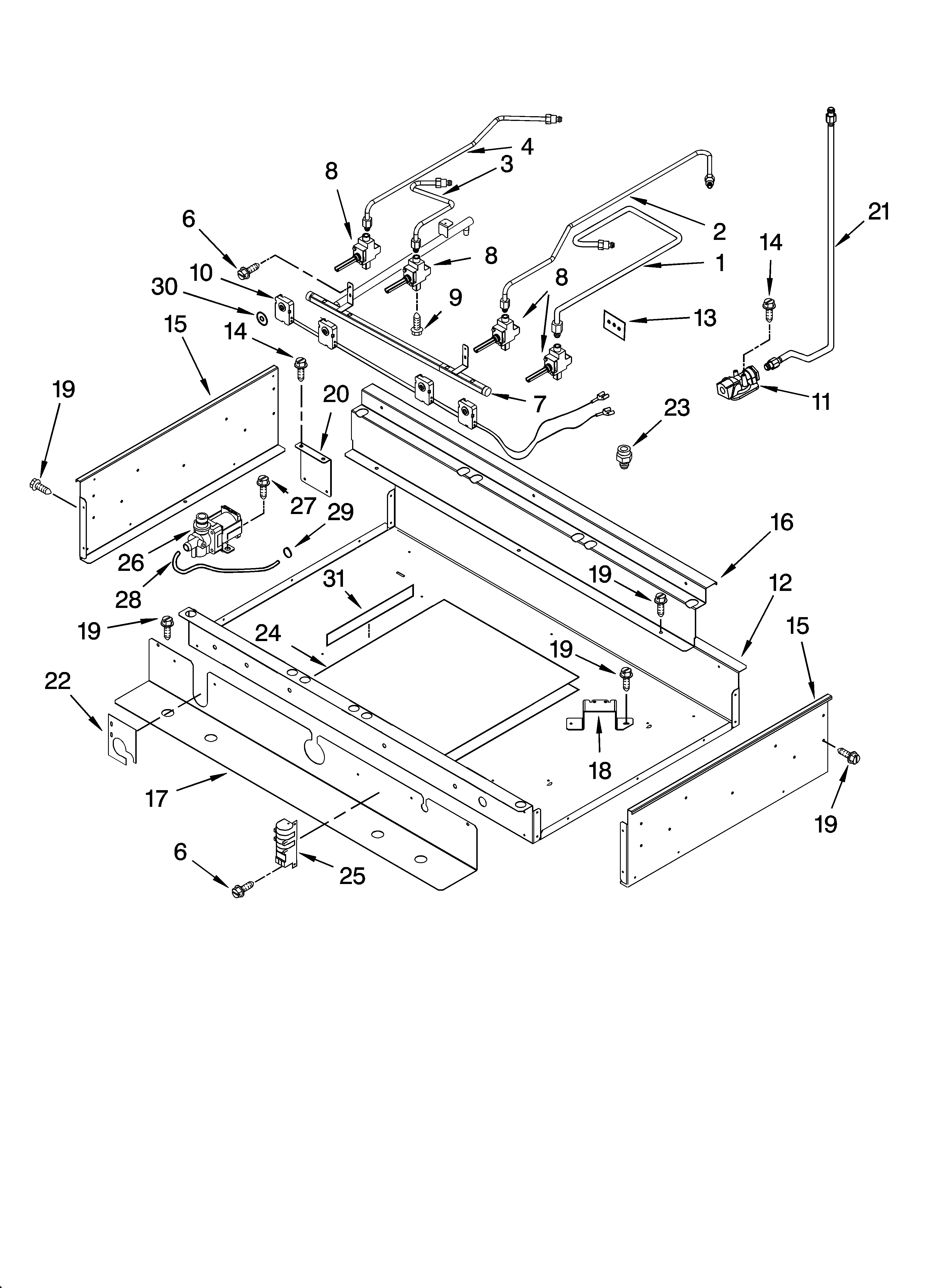 BURNER BOX AND MANIFOLD PARTS