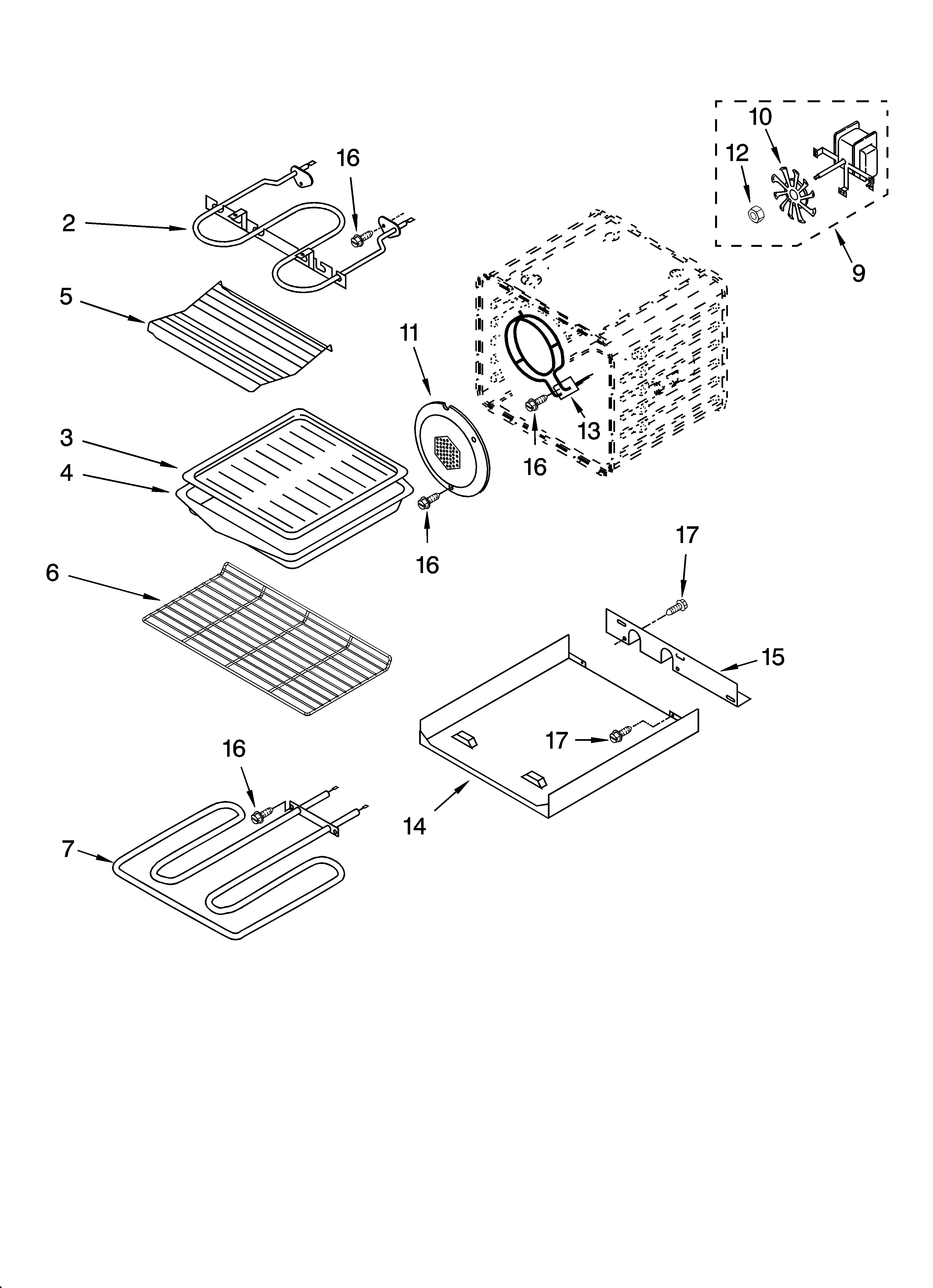 Internal oven parts