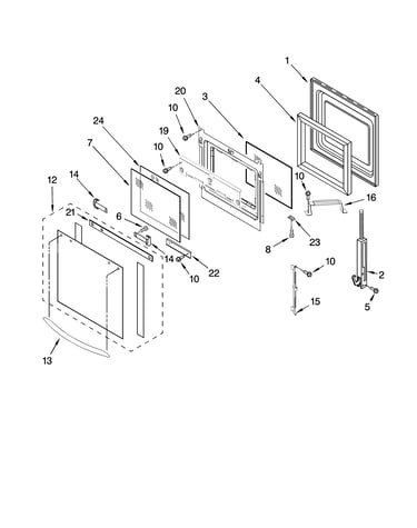 Oven door parts