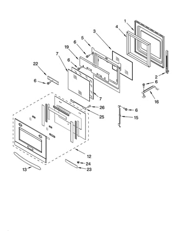 Oven door parts