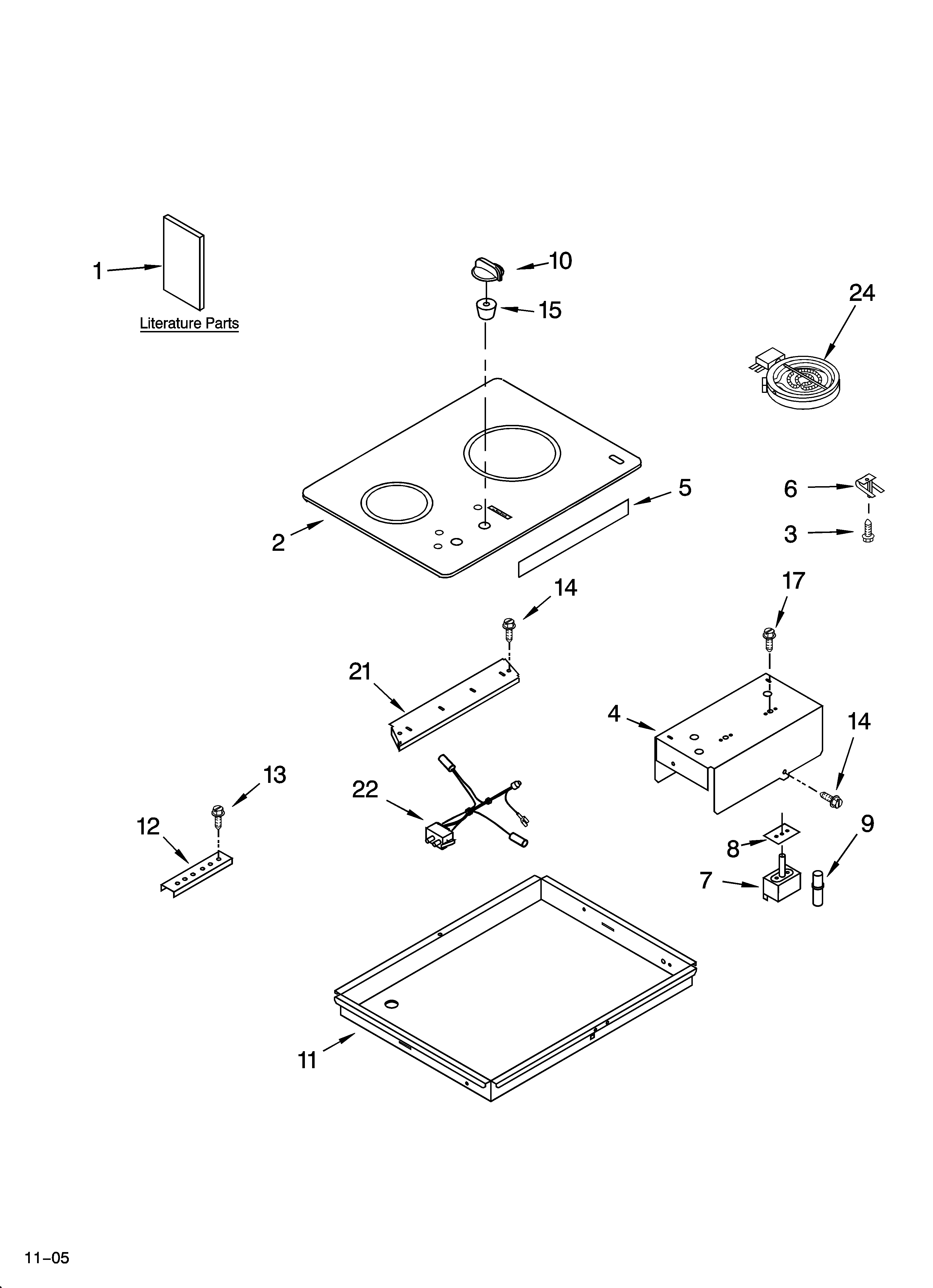 Cooktop parts, miscellaneous parts