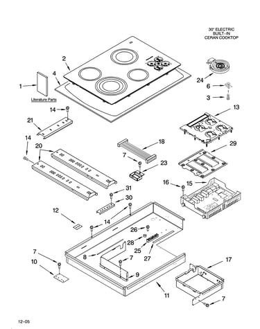 Cooktop parts, optional parts (not included)