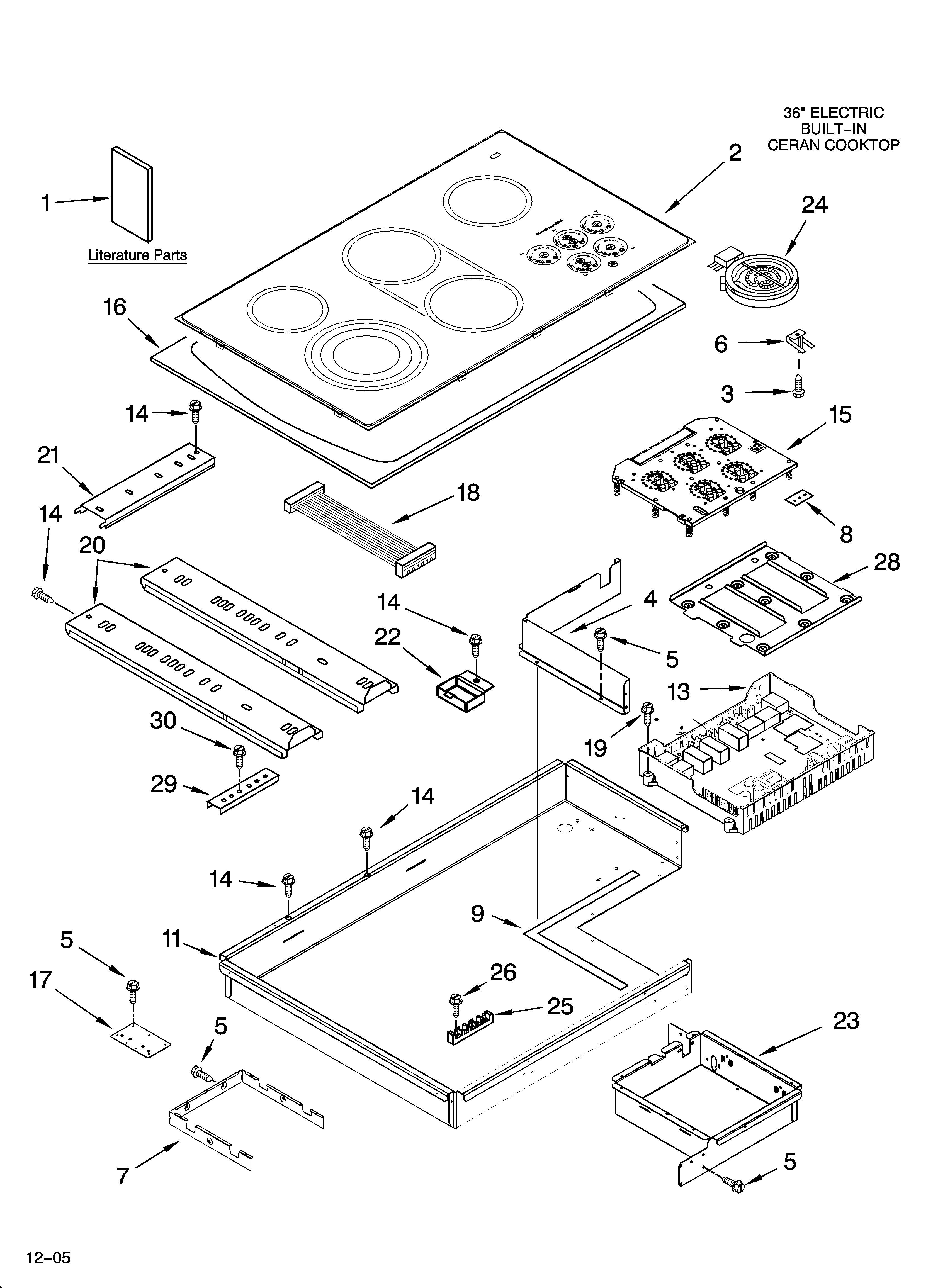 Cooktop parts, optional parts