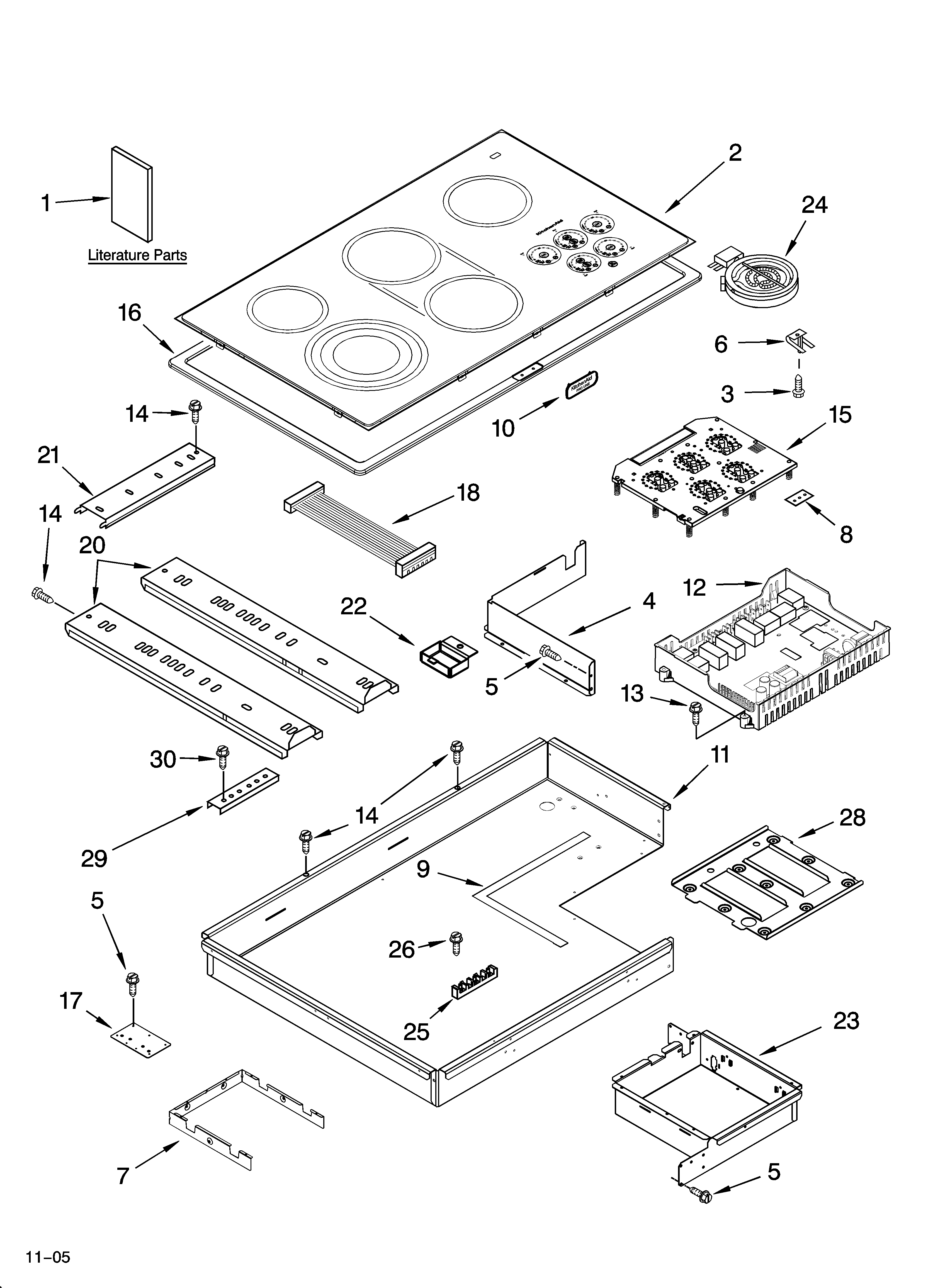 Cooktop parts, optional parts