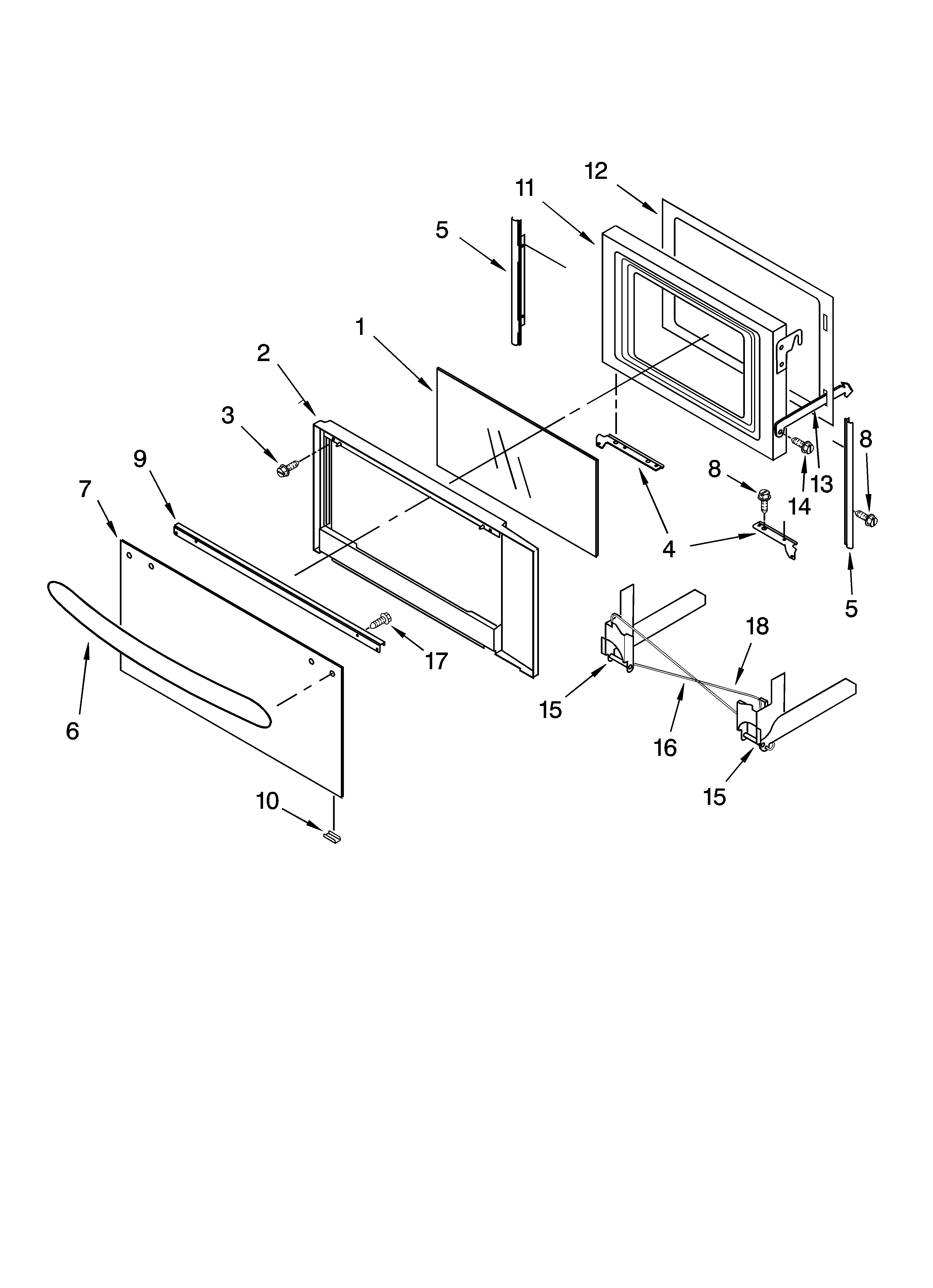 Microwave door parts, optional parts