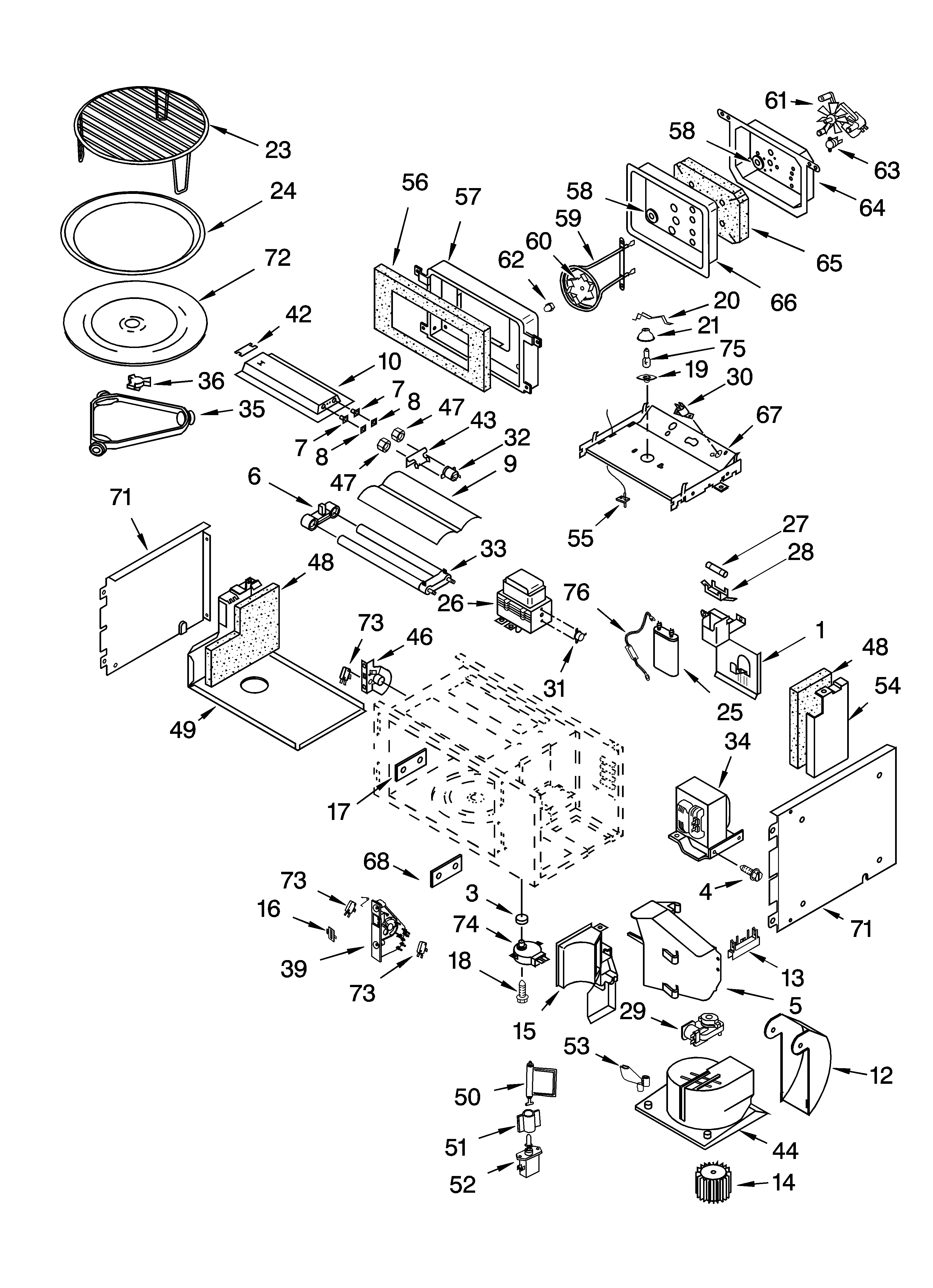 Cabinet and stirrer parts