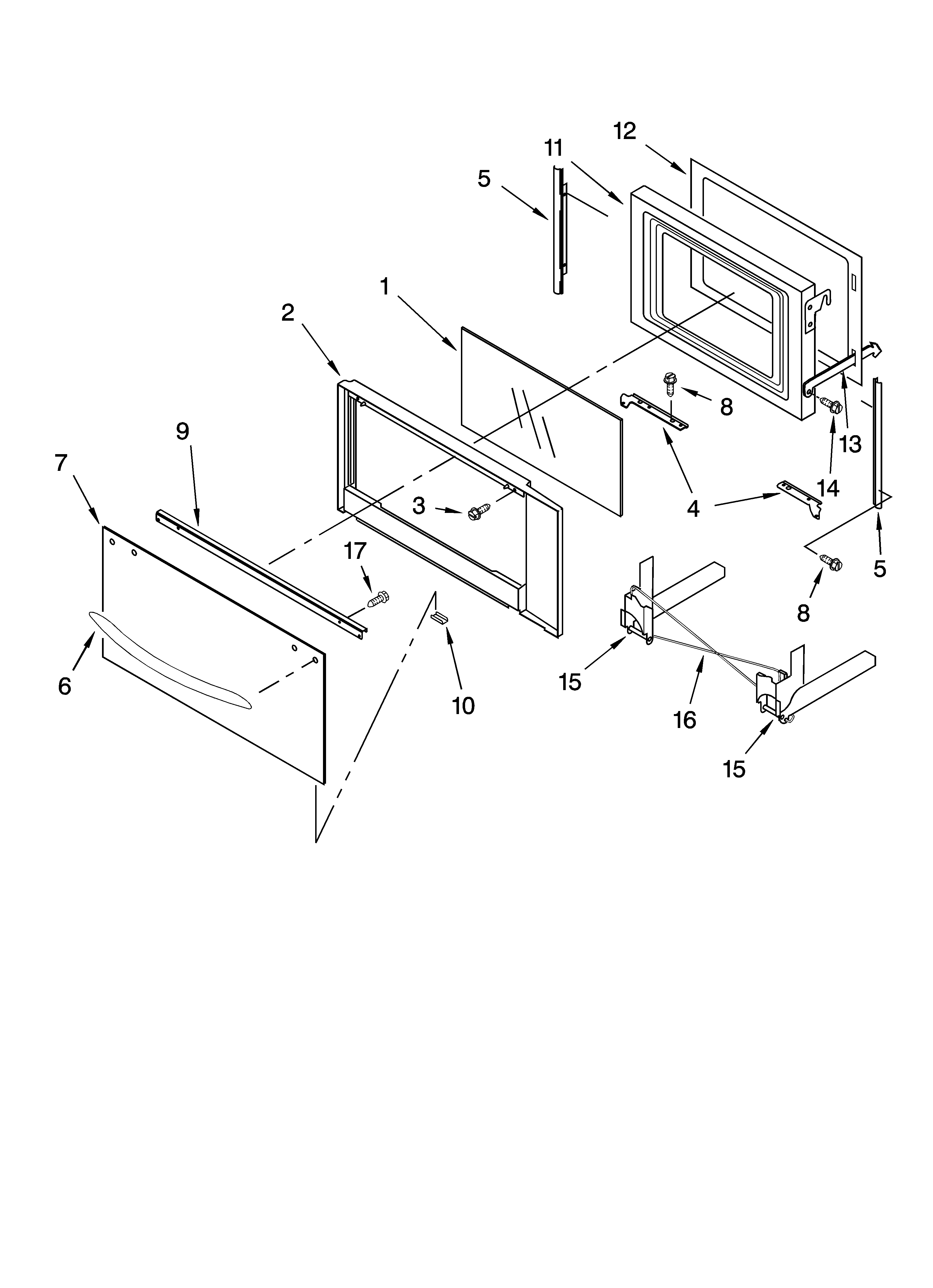 Microwave door parts, optional parts