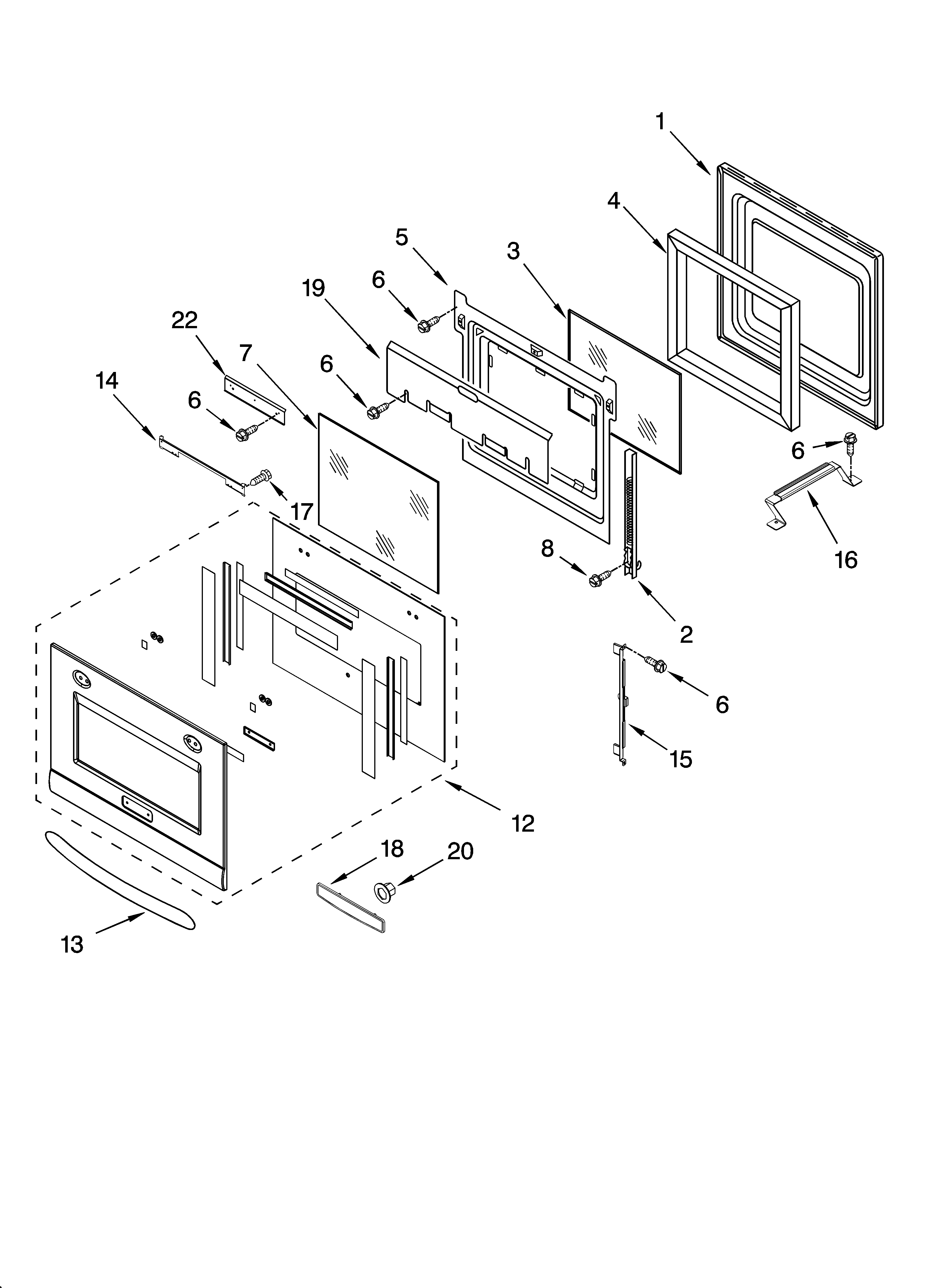 Oven door parts