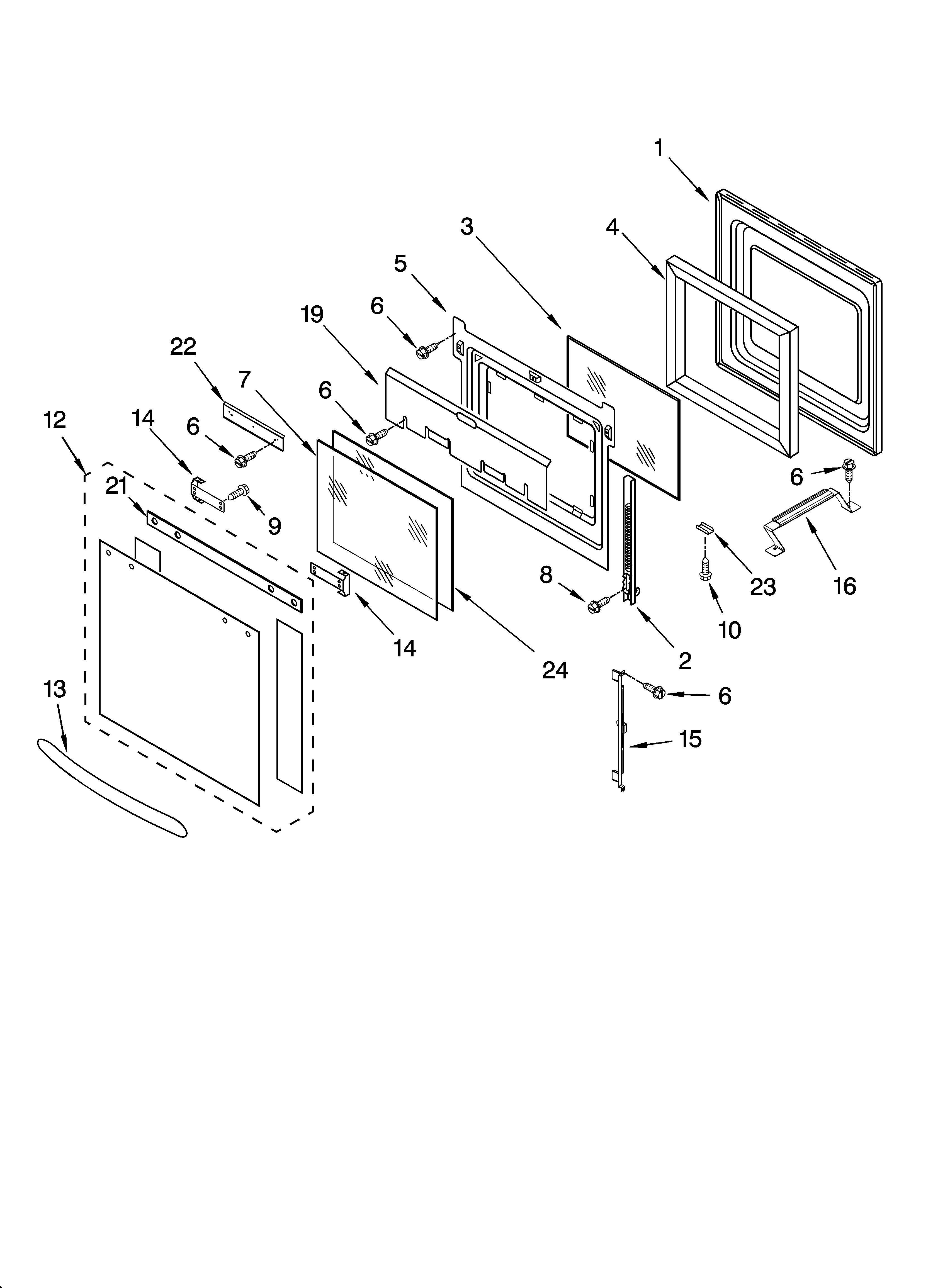 Oven door parts