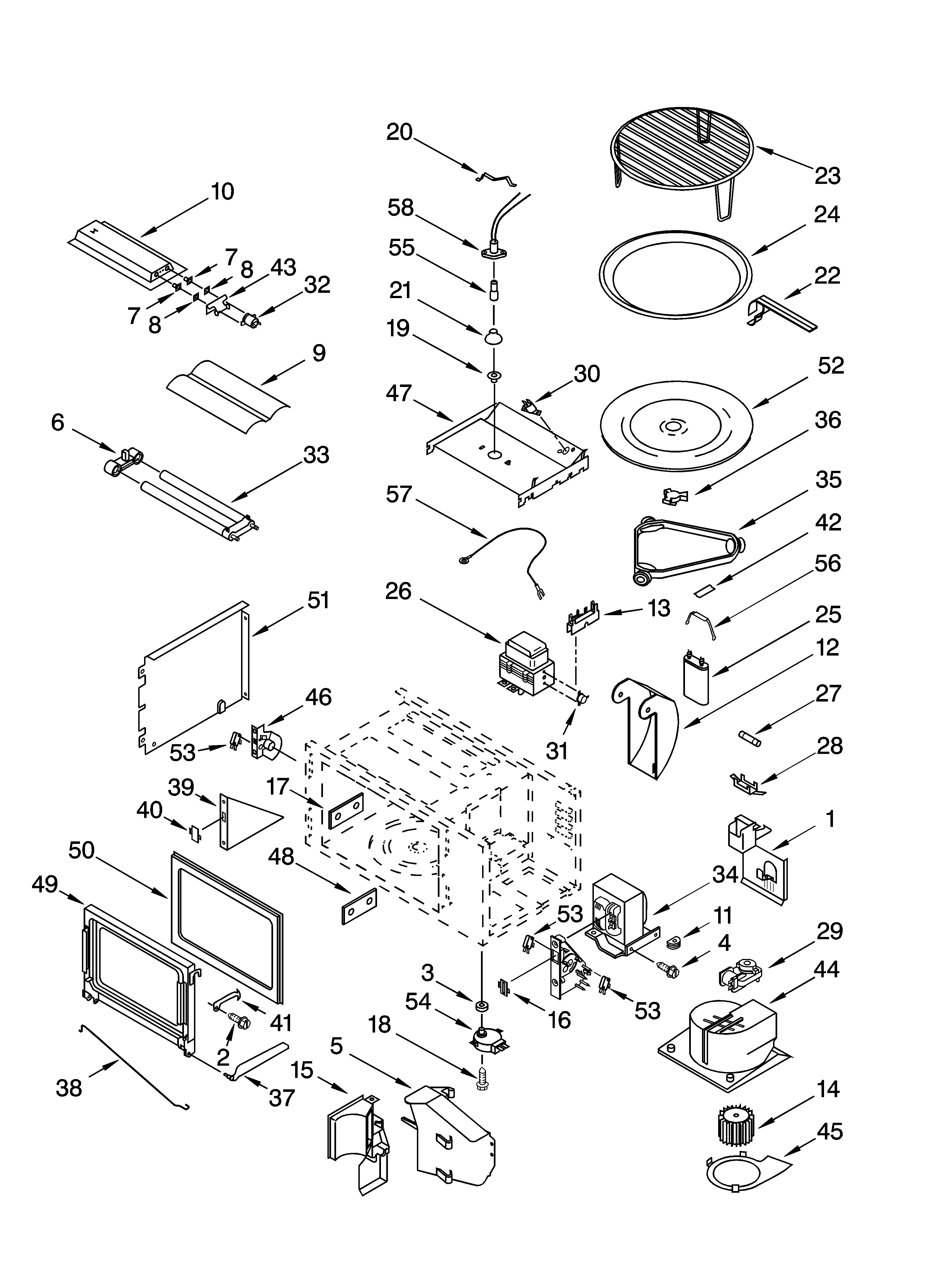 Cabinet and stirrer parts