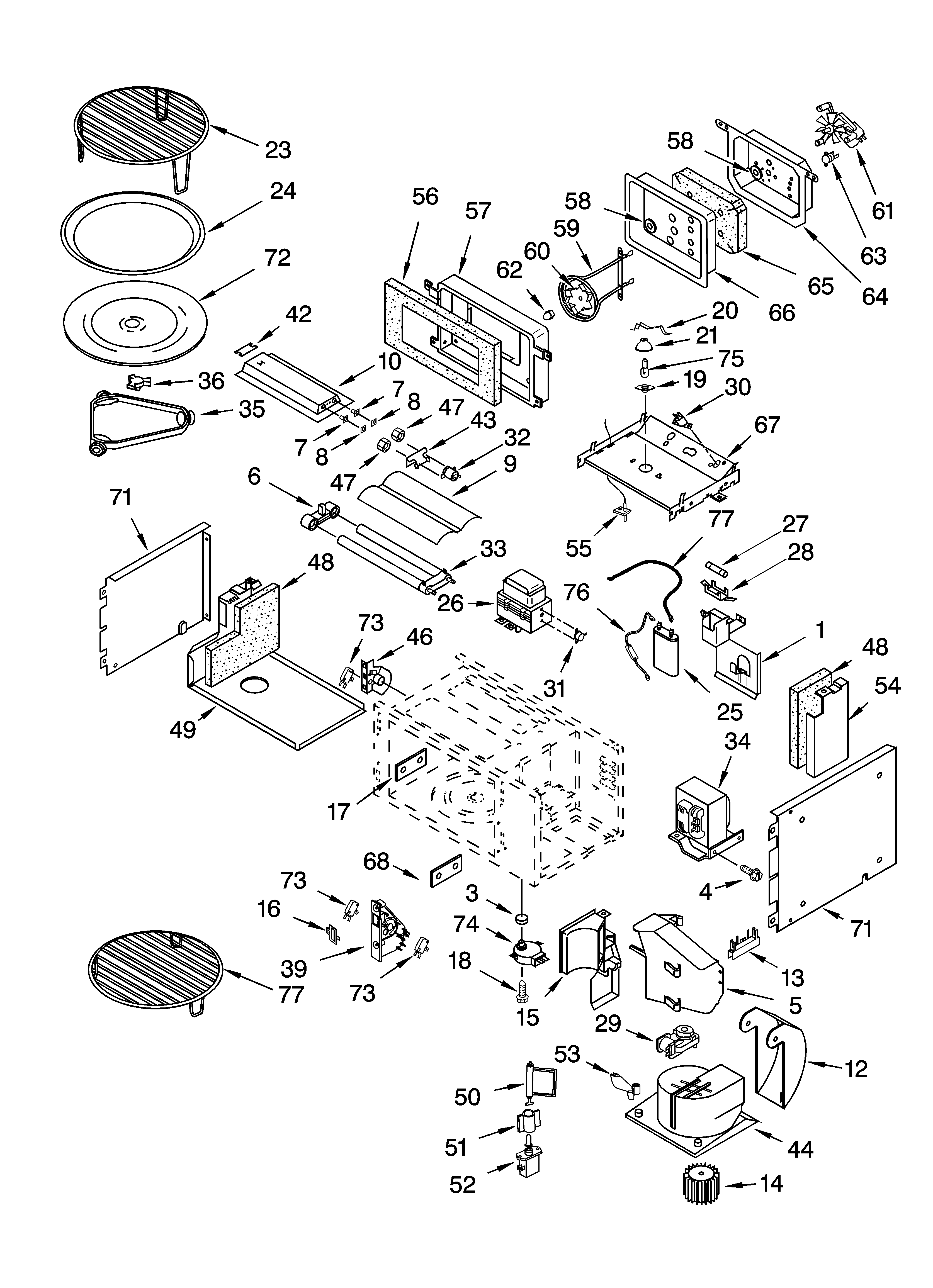 Cabinet and stirrer parts