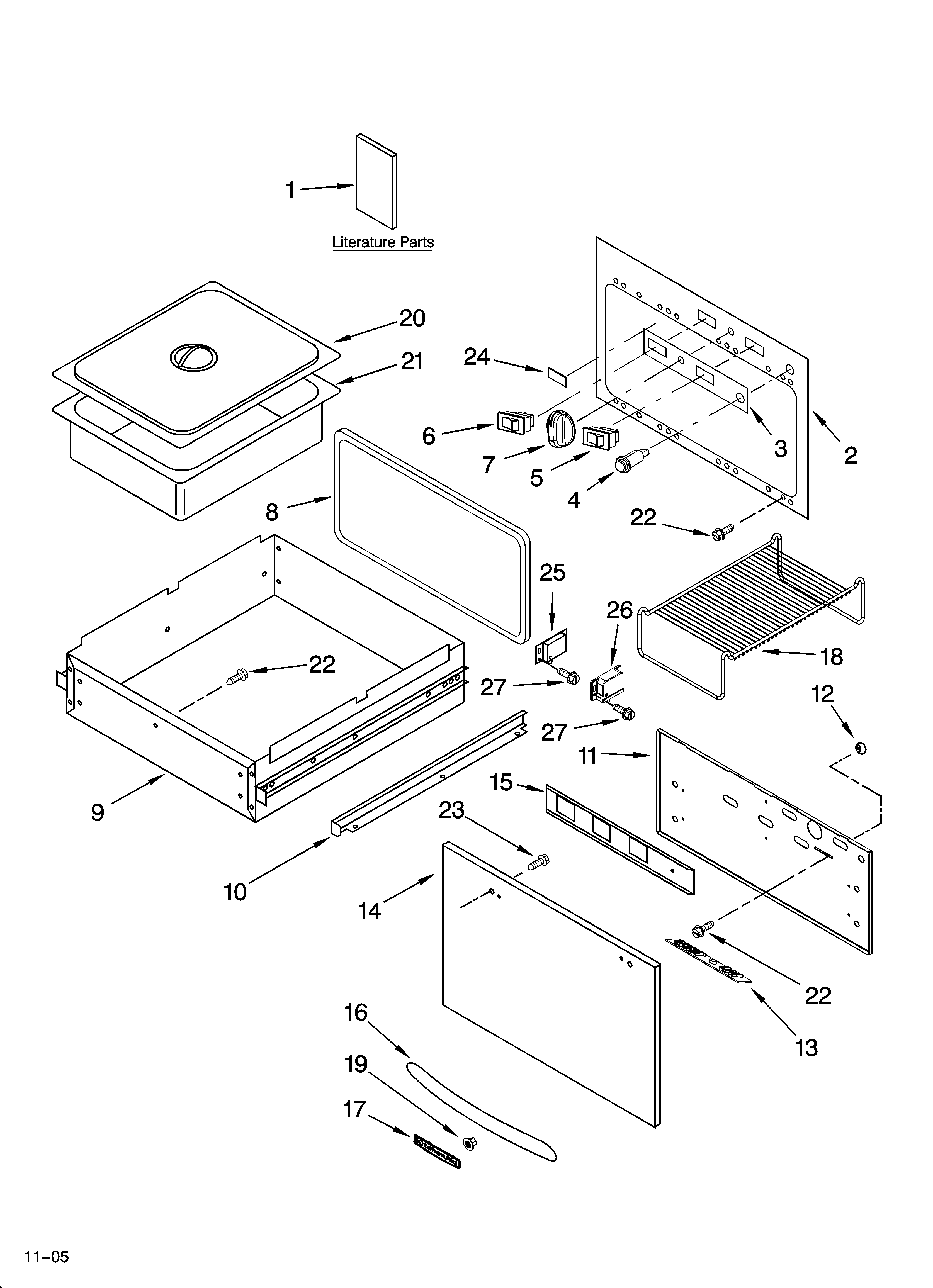 Control, door and drawer parts