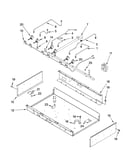 Burner box, gas valves, and switches, optional parts