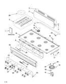 Cooktop, burner and grate parts