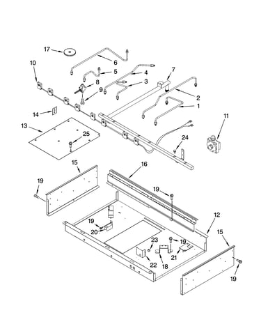Burner box, gas valves, and switches, optional parts