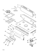 Cooktop, burner and grate parts