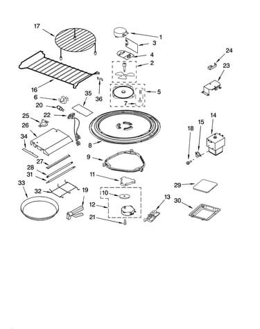 Magnetron and turntable parts