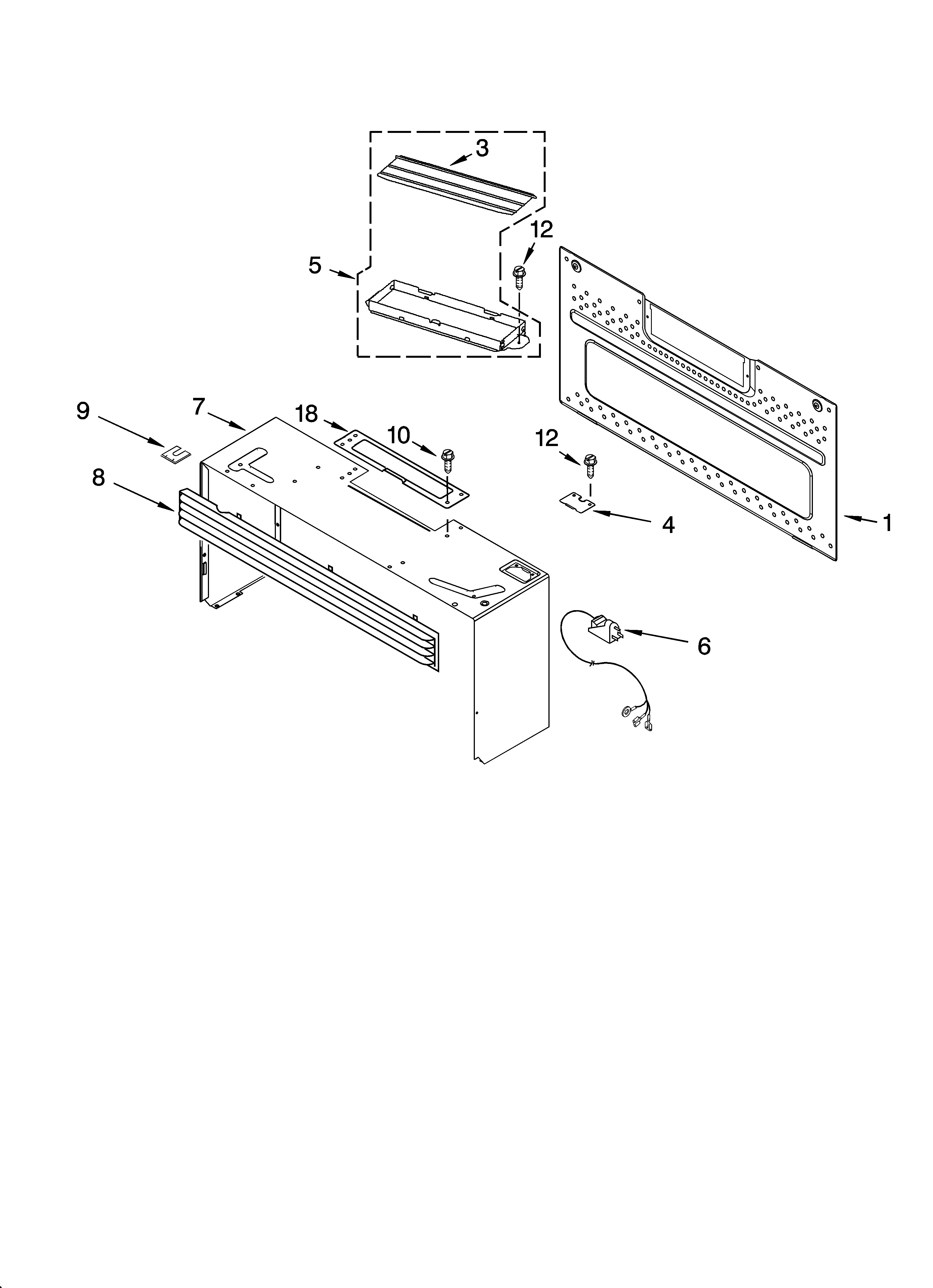 Cabinet and installation parts