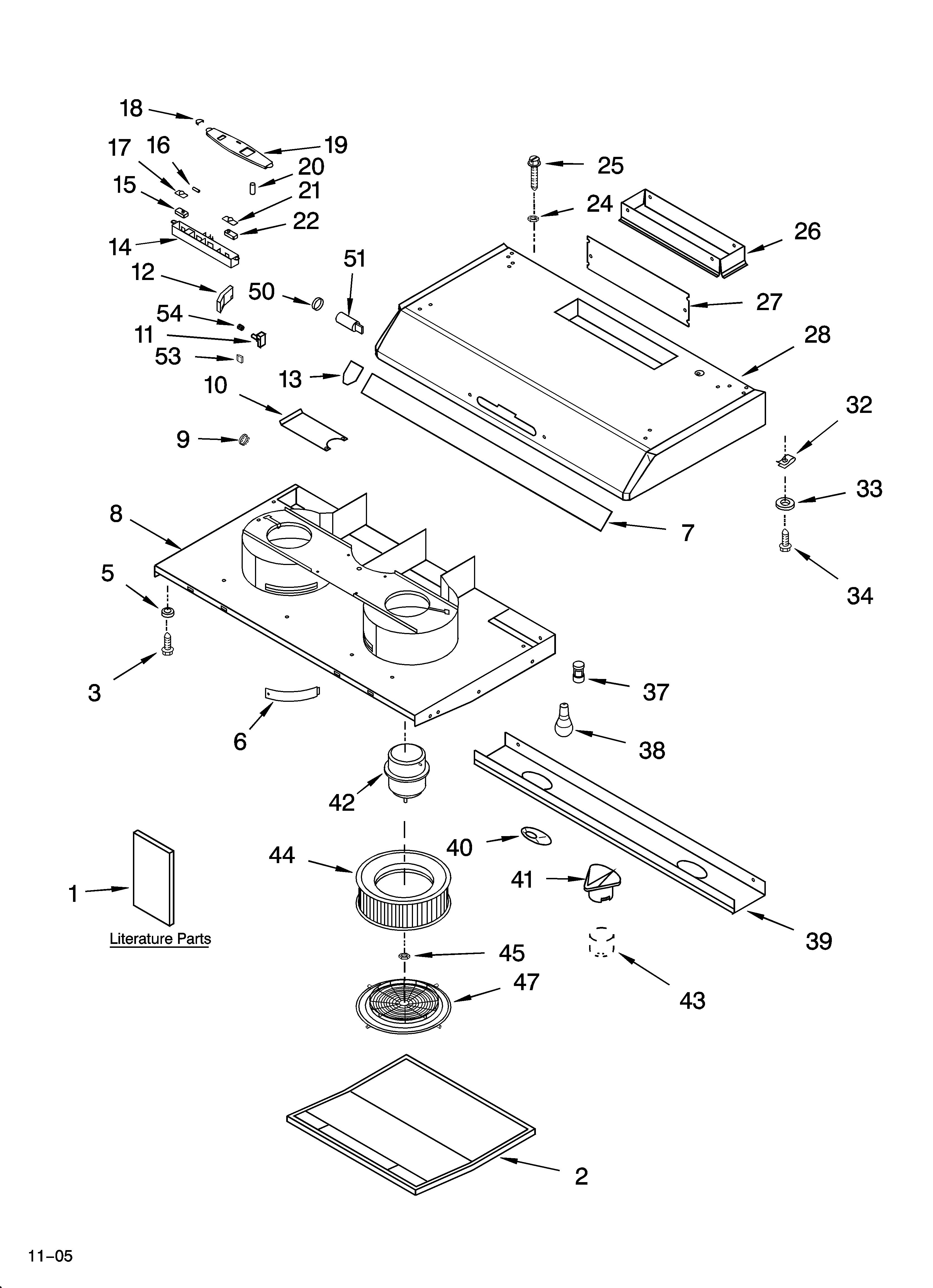 Range hood parts