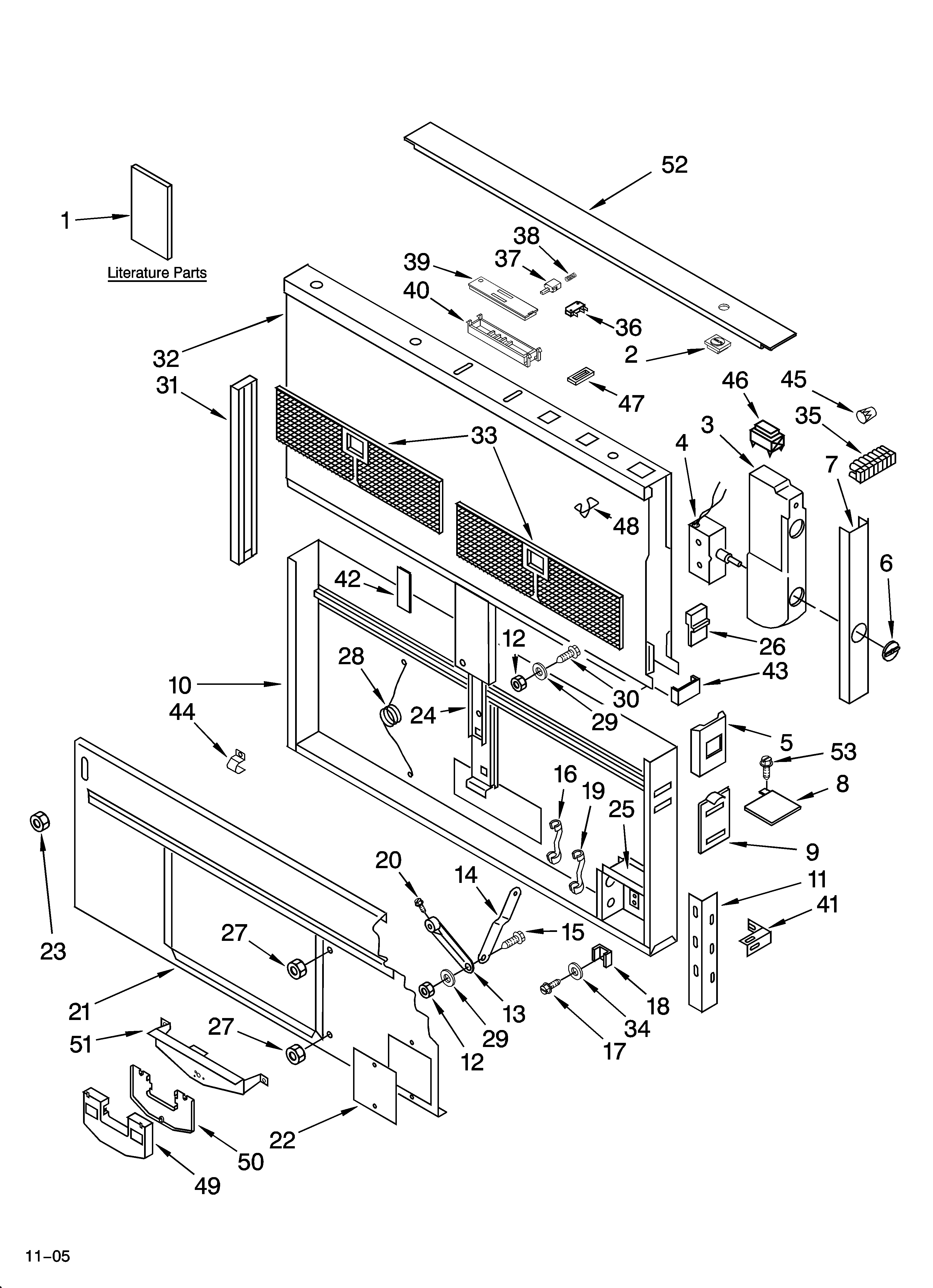 Housing and control parts