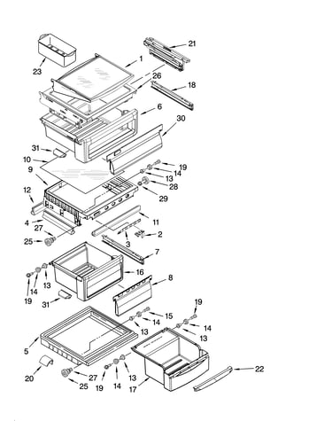 Refrigerator shelf parts