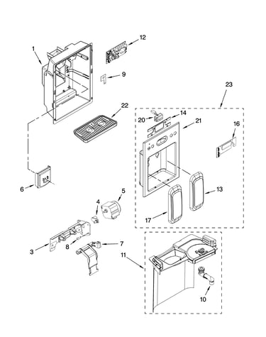 Dispenser front parts