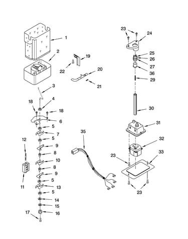 Motor and ice container parts