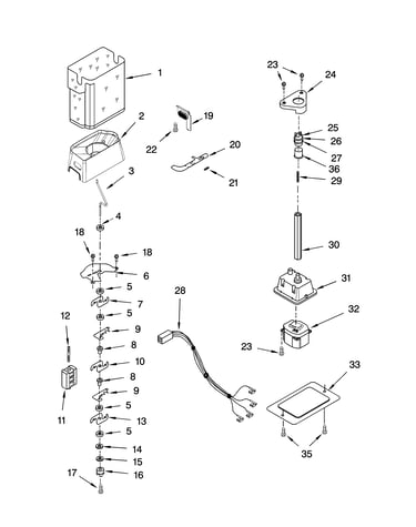 Motor and ice container parts