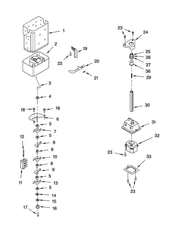 Motor and ice container parts