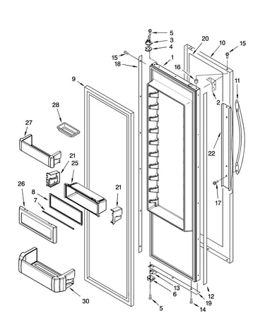 Refrigerator door parts
