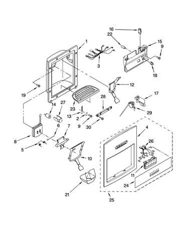 Dispenser and front parts